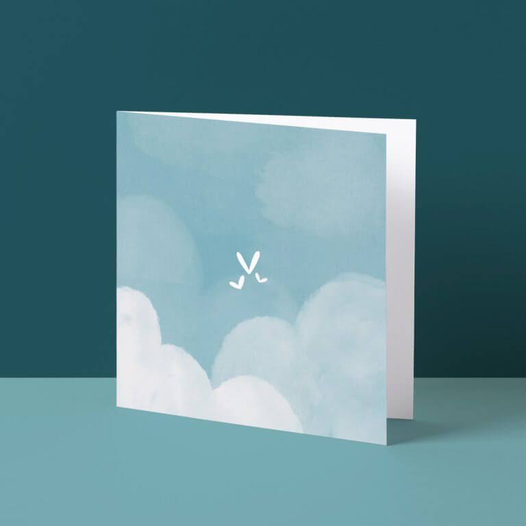 Wenskaartje Studio Noorderlicht hartjes in de wolken