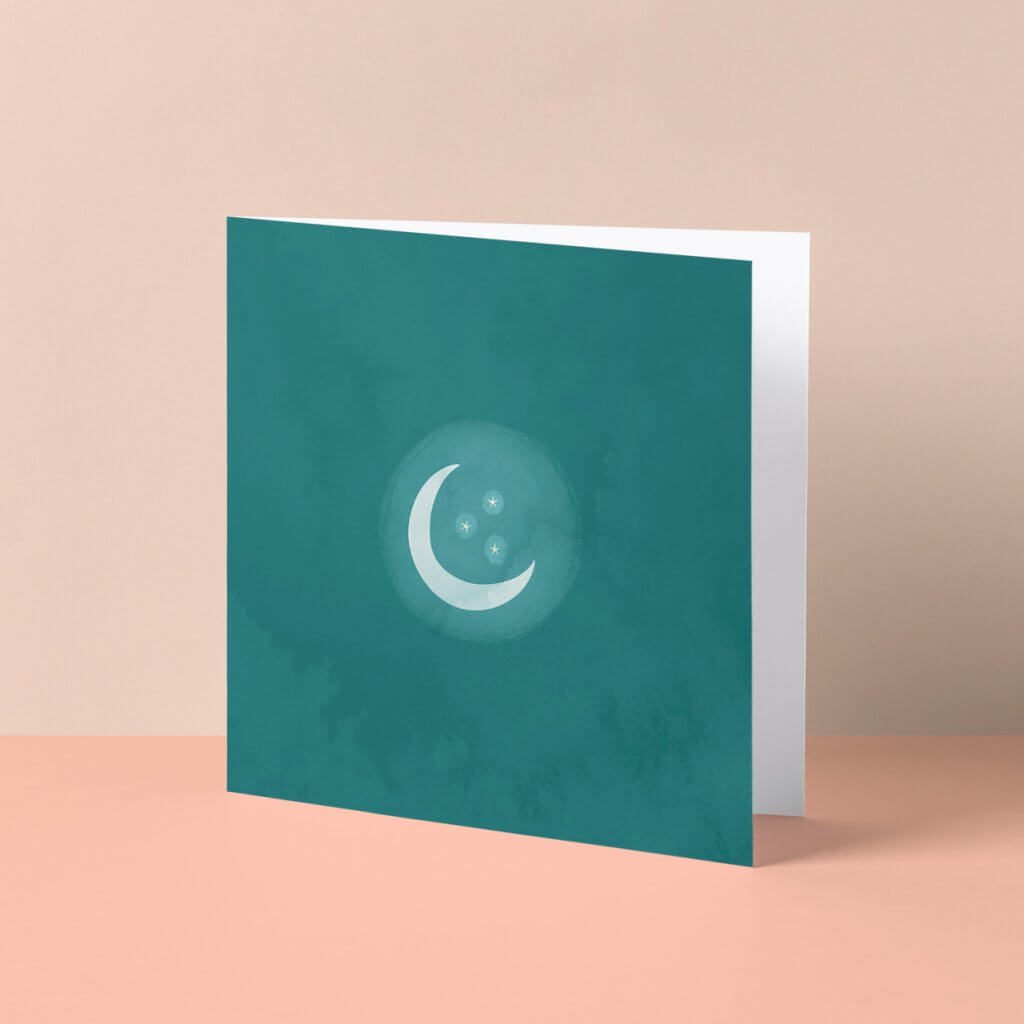 Wenskaartje Studio Noorderlicht maan en sterren